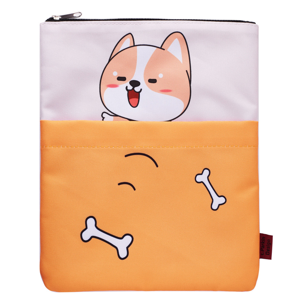 Book Sleeve Shiba Inu Dog Book Covers for Paperbacks, Washable Fabric, Book Sleeves with Zipper, Medium 11 Inch X 8.7 Inch Book Lover Gifts