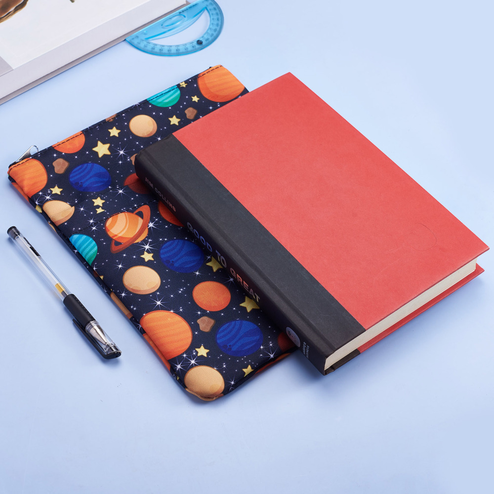 Book Sleeve Galaxy Space Book Protector, Book Covers for Paperbacks, Washable Fabric, Book Sleeves with Zipper, Medium 11 Inch X 8.7 Inch Bookish Gift