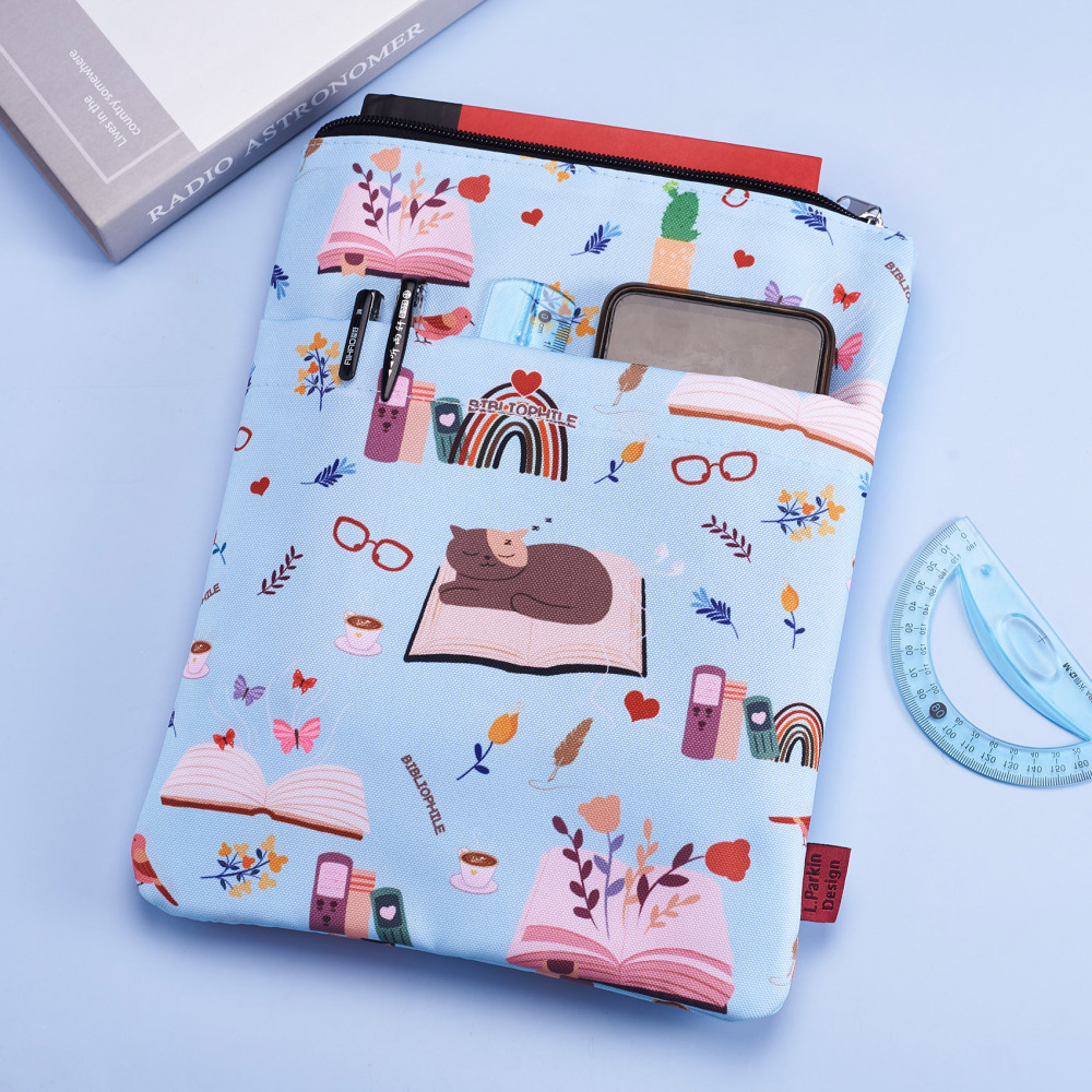 Book Sleeve for Book Lovers, Bibliophile Book Protector, Book Covers for Paperbacks, Washable Fabric, Book Sleeves with Zipper, Medium 11 Inch X 8.7 I