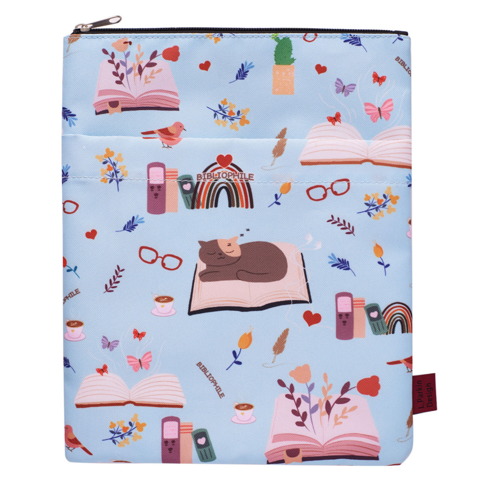 Book Sleeve for Book Lovers, Bibliophile Book Protector, Book Covers for Paperbacks, Washable Fabric, Book Sleeves with Zipper, Medium 11 Inch X 8.7 I