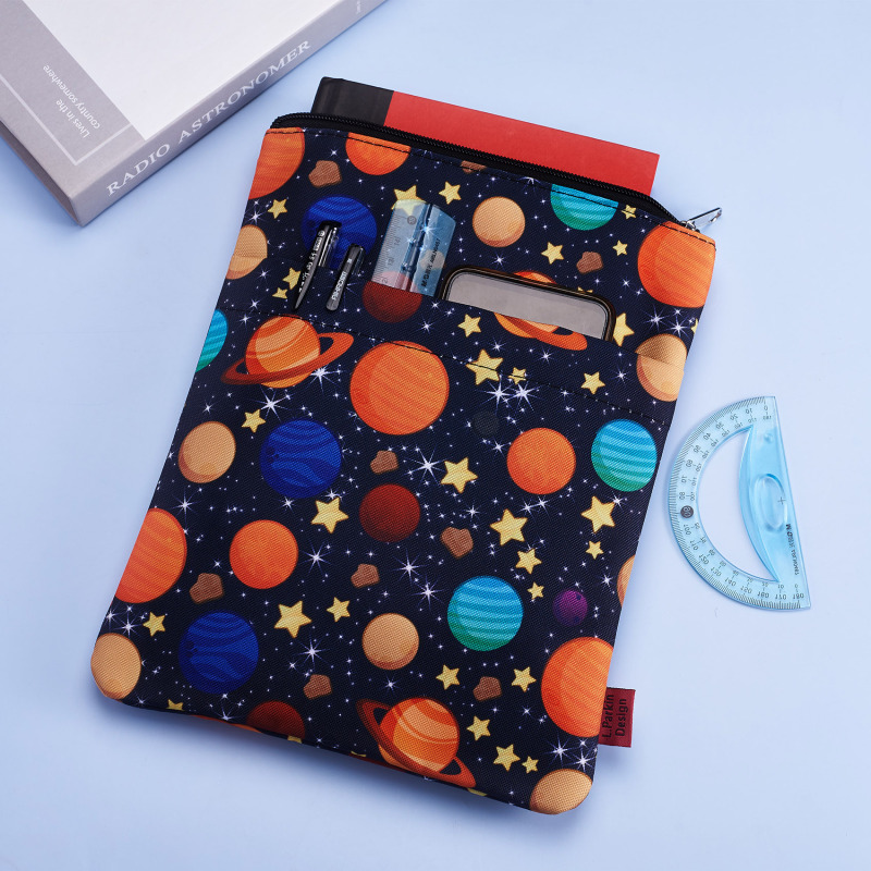 Book Sleeve Galaxy Space Book Protector, Book Covers for Paperbacks, Washable Fabric, Book Sleeves with Zipper, Medium 11 Inch X 8.7 Inch Bookish Gift