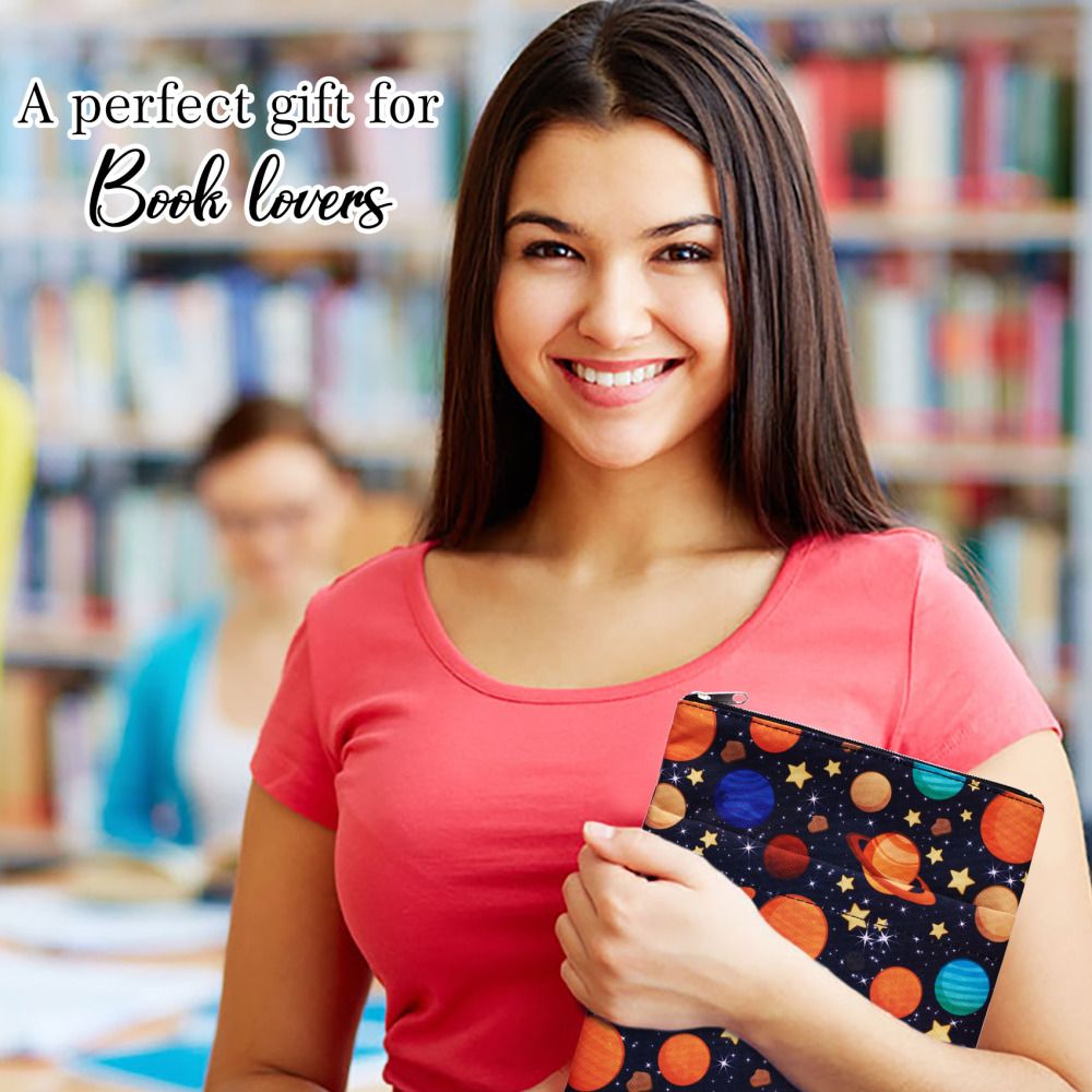 Book Sleeve Galaxy Space Book Protector, Book Covers for Paperbacks, Washable Fabric, Book Sleeves with Zipper, Medium 11 Inch X 8.7 Inch Bookish Gift