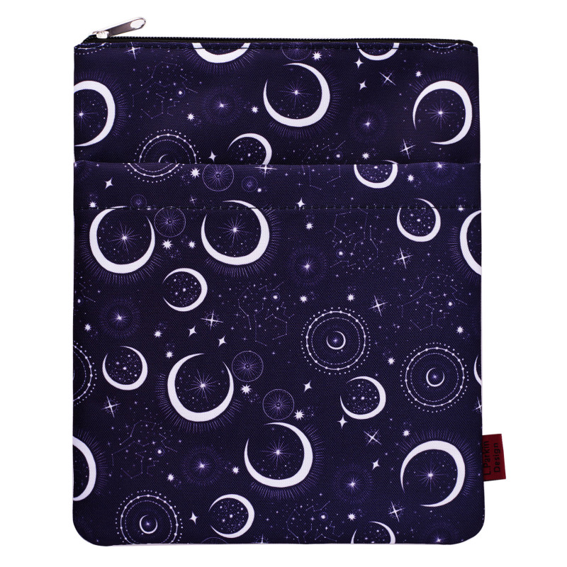 Book Sleeve Moon and Star Book Protector, Book Covers for Paperbacks, Washable Fabric, Book Sleeves with Zipper, Medium 11 Inch X 8.7 Inch