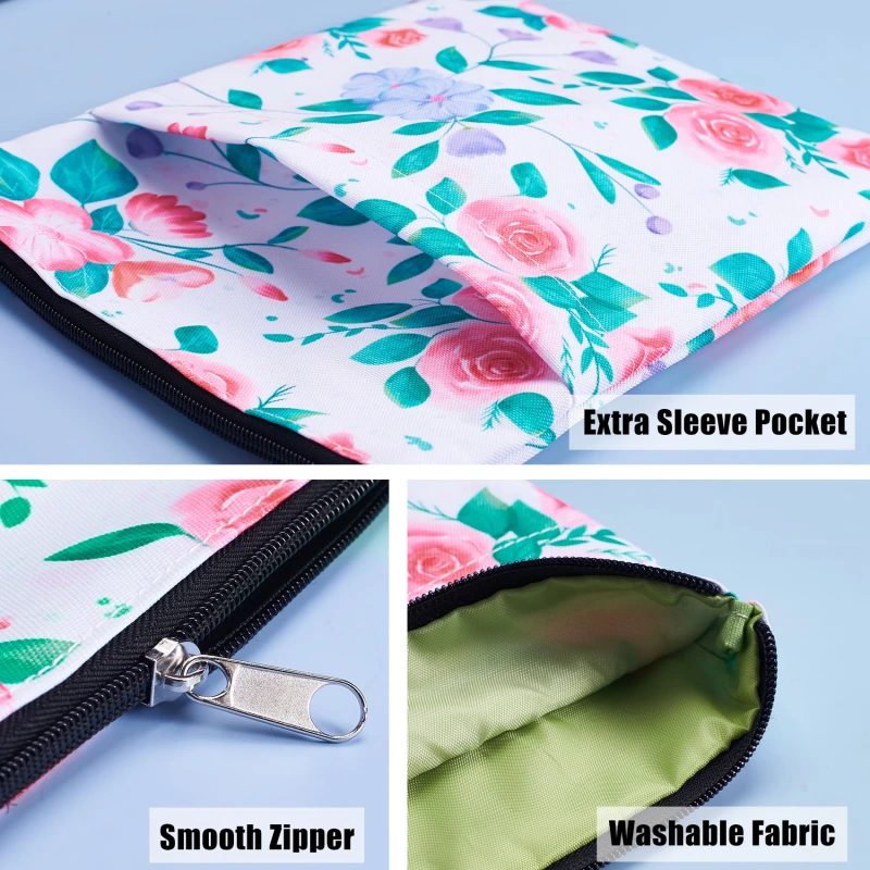 Book Sleeve Floral Book Protector, Book Covers for Paperbacks, Washable Fabric, Book Sleeves with Zipper, Medium 11 Inch X 8.7 Inch Book Lover Gifts