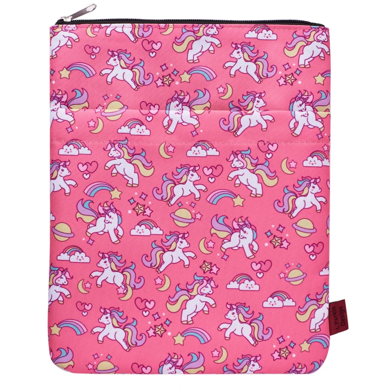 Book Sleeve Cute Unicorn Book Covers for Paperbacks,Washable Fabric, Book Sleeves with Zipper, Medium 11 Inch X 8.7Inch, Unicorn Gifts for Girls