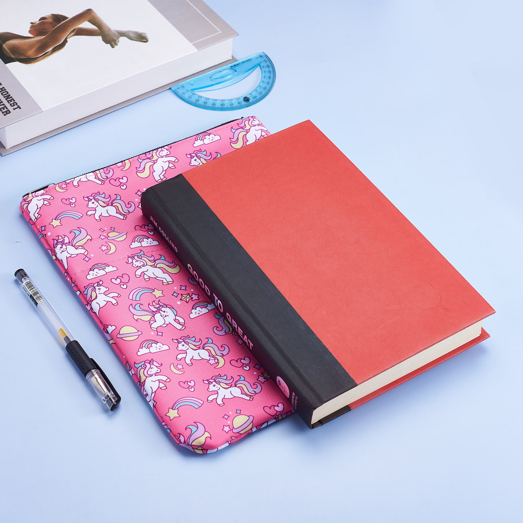 Book Sleeve Cute Unicorn Book Covers for Paperbacks,Washable Fabric, Book Sleeves with Zipper, Medium 11 Inch X 8.7Inch, Unicorn Gifts for Girls