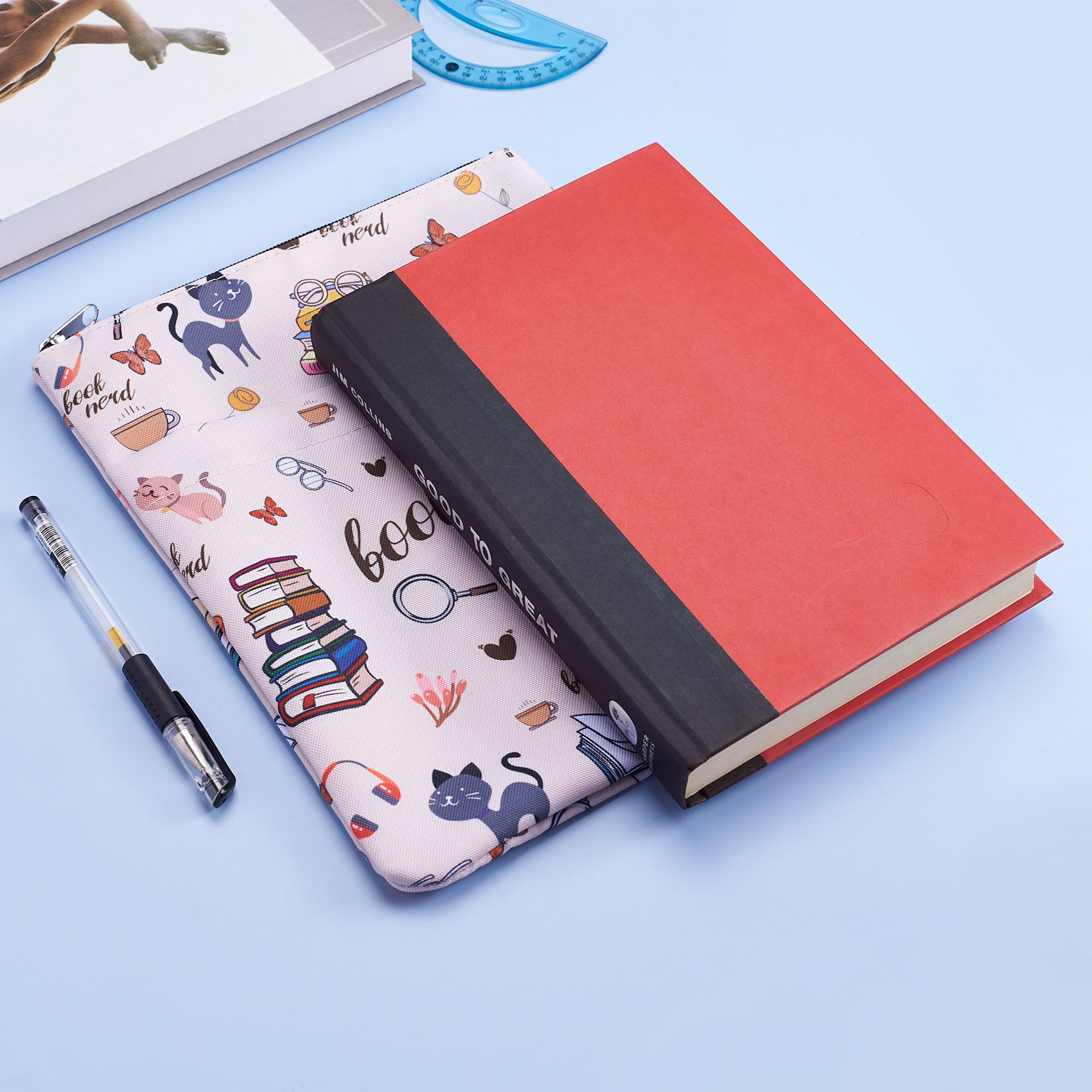 Book Sleeve for Book Lovers, Book Nerd Book Protector, Book Covers for Paperbacks, Washable Fabric, Book Sleeves with Zipper, Medium 11 Inch X 8.7 Inc