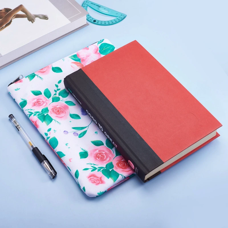 Book Sleeve Floral Book Protector, Book Covers for Paperbacks, Washable Fabric, Book Sleeves with Zipper, Medium 11 Inch X 8.7 Inch Book Lover Gifts