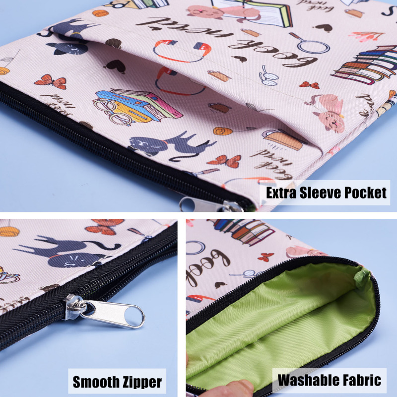 Book Sleeve for Book Lovers, Book Nerd Book Protector, Book Covers for Paperbacks, Washable Fabric, Book Sleeves with Zipper, Medium 11 Inch X 8.7 Inc