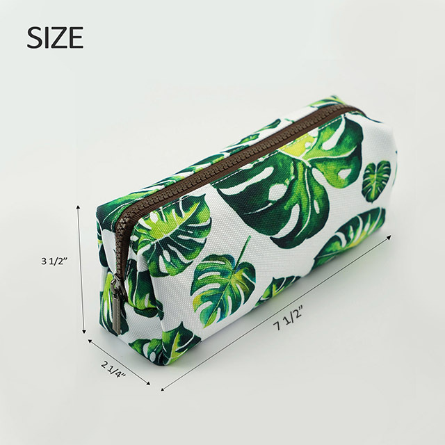 LParkin Tree Leaves Large Capacity Canvas Pencil Case Pen Bag Pouch Stationary Case Makeup Cosmetic Bag Gadget Box