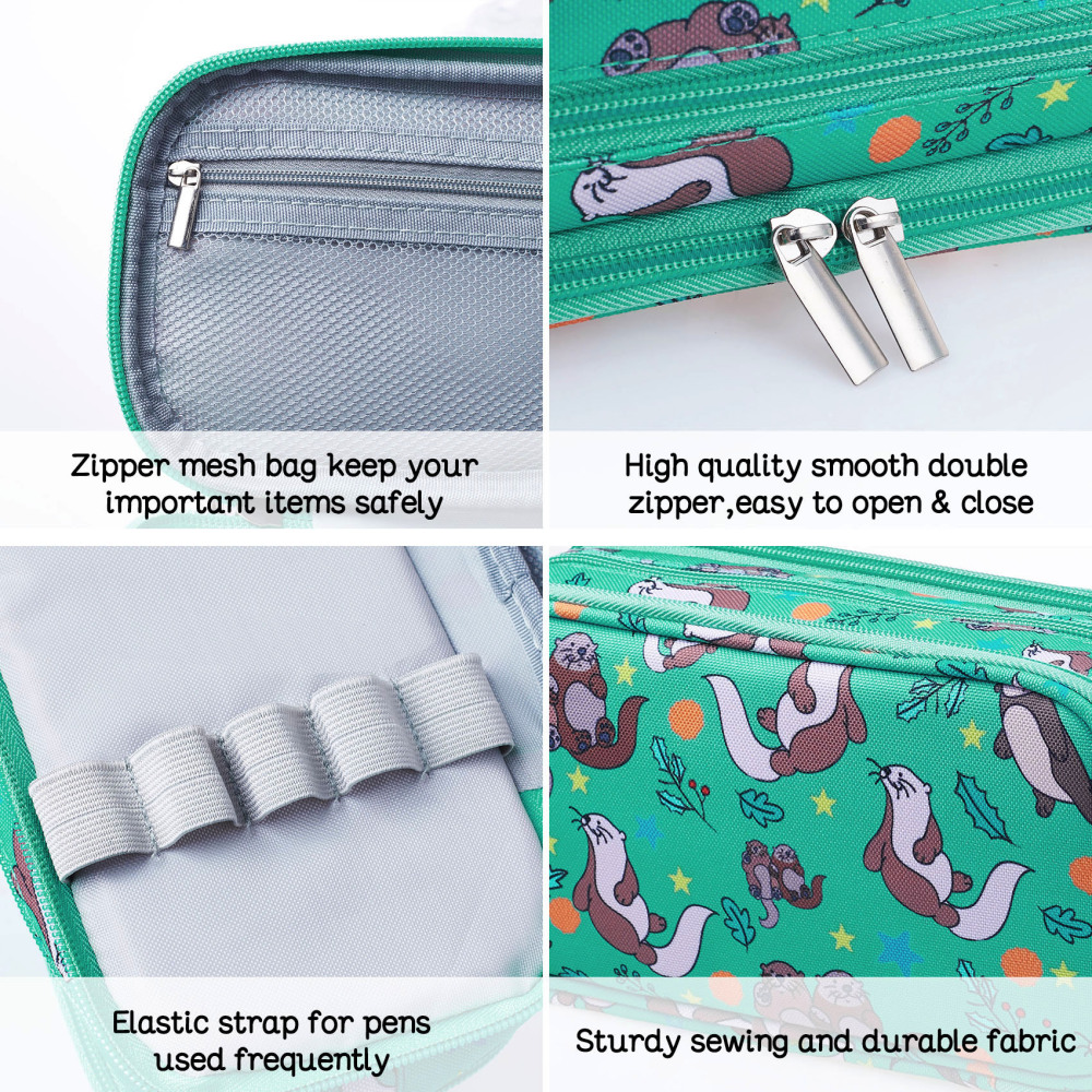 Otters Pencil Case Students Canvas Pen Bag Pouch Stationary Case Makeup Cosmetic Bag*