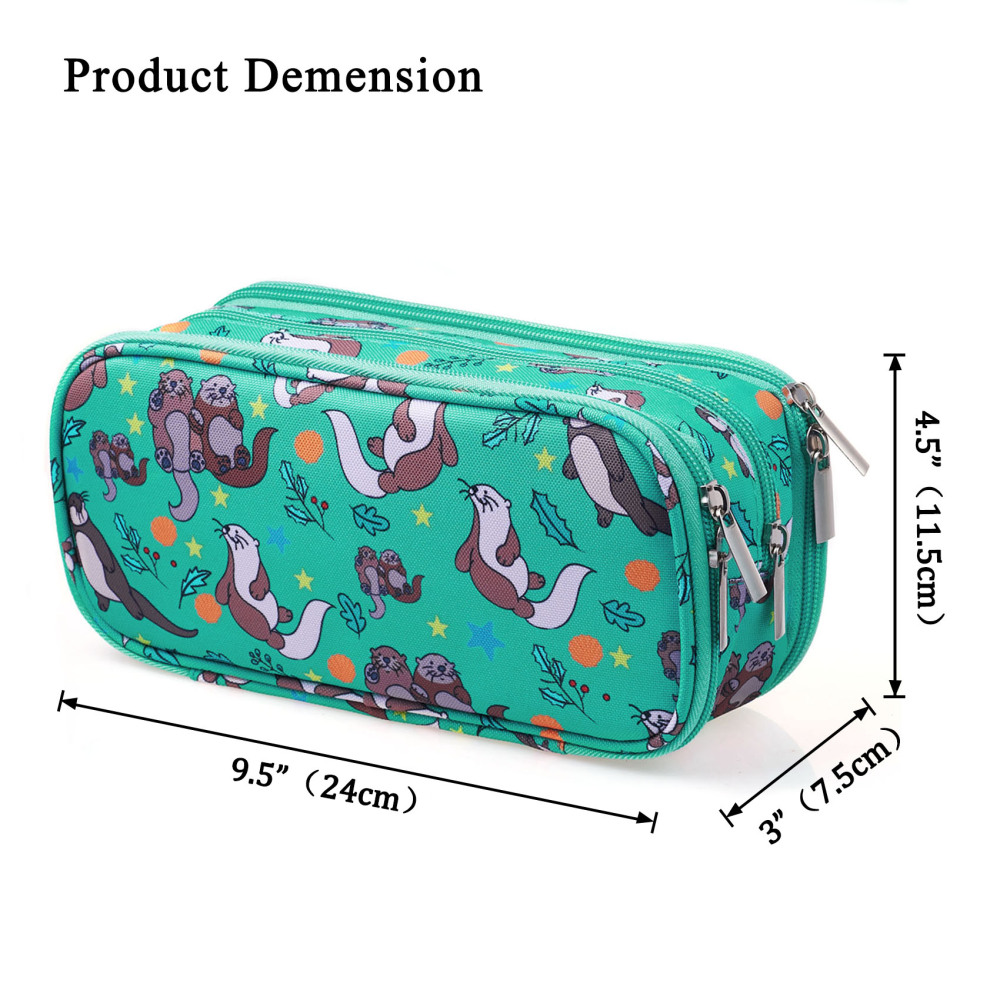 Otters Pencil Case Students Canvas Pen Bag Pouch Stationary Case Makeup Cosmetic Bag*