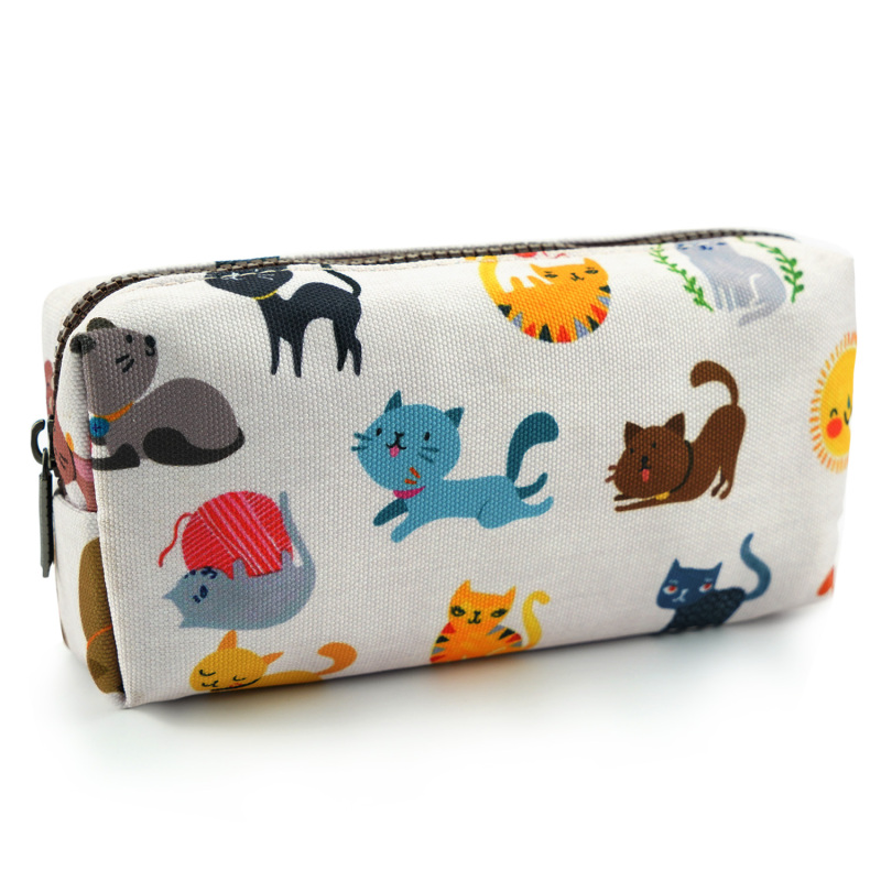 LParkin Cute Cat Pencil Case White for Girls Pouch Teacher Gift Gadget Bag Make Up Case Cosmetic Bag Stationary School Supplies Kawaii Pencil Box