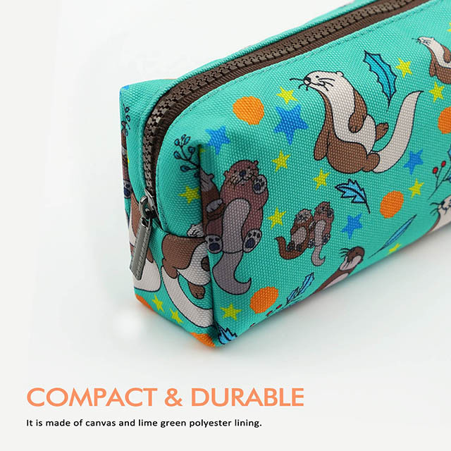 Otters Pencil Case Students Canvas Pen Bag Pouch Stationary Case Makeup Cosmetic Bag*