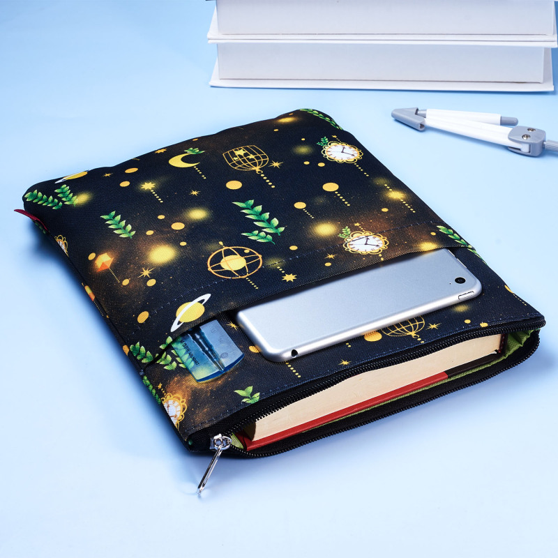 Night Sky Book Sleeve, Book Covers for Paperback, Book Sleeves with Zipper, 11 X 8.5 Inch, Celestial Gifts