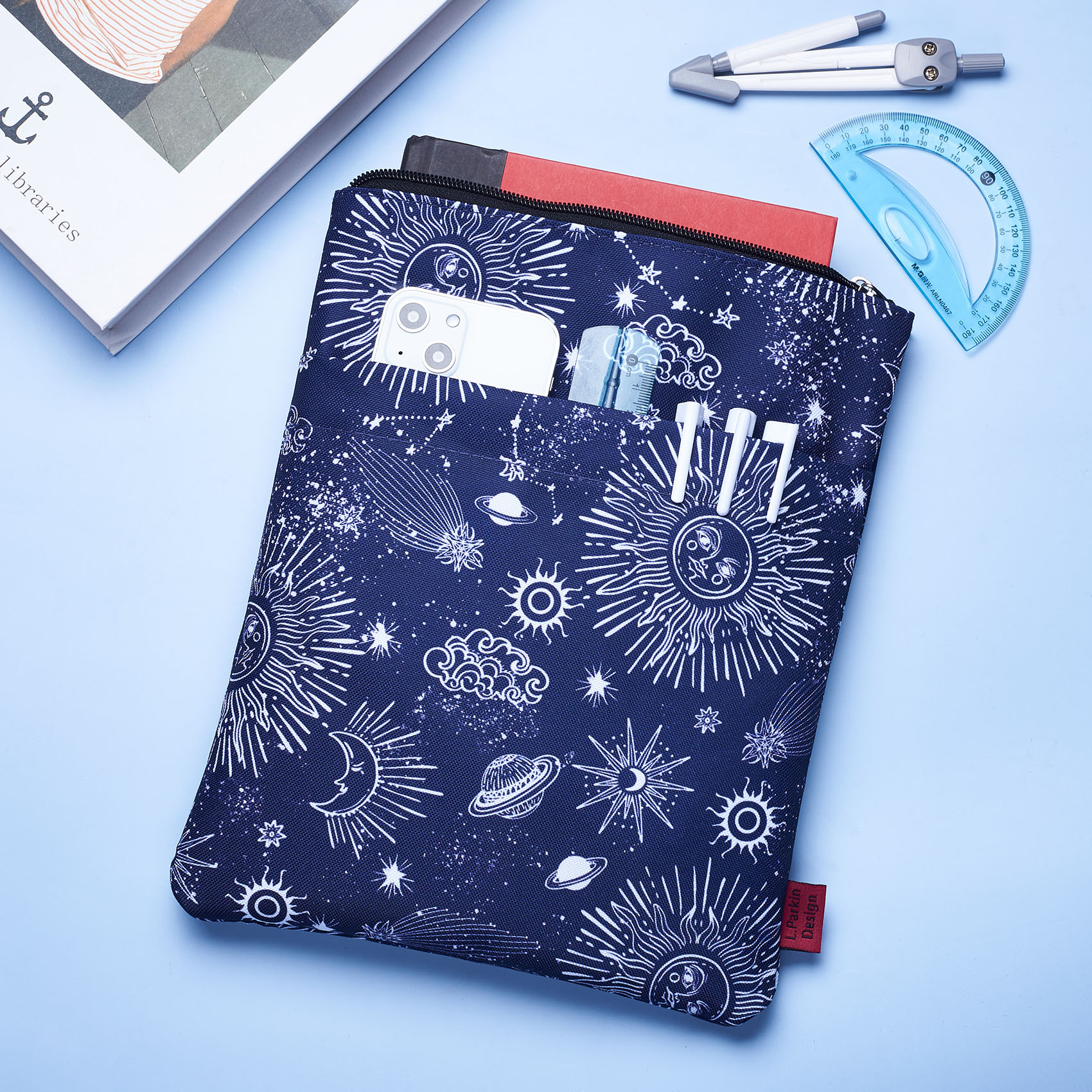 Zodiac Sun & Moon Book Sleeve, Book Covers for Paperbacks, Book