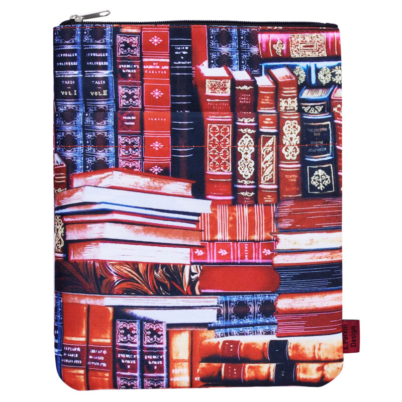 Classic Bookcase Book Sleeve Cover, Book Protector with Zipper for Paperbacks, Medium 11 X 8.5 Inch,Book Pouch Book Lovers Gift