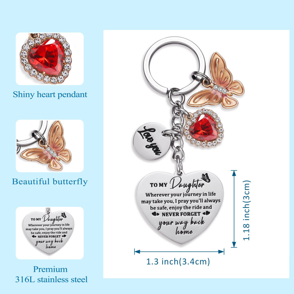 To My Daughter Keychain Graduation Gifts For Daughter Birthday Gift For Girls Inspirational Gifts From Mom Dad …