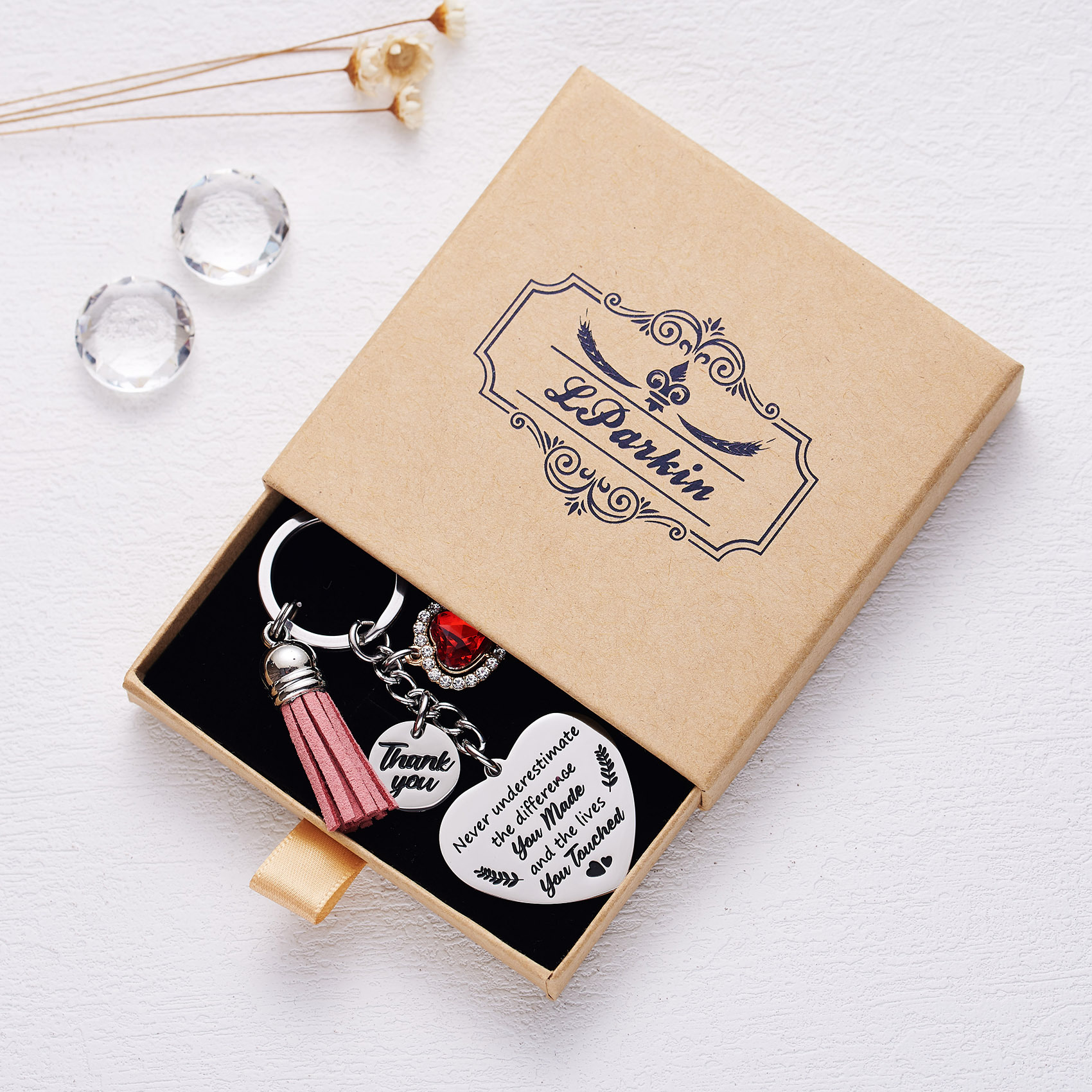 Thank You Keychain Appreciation Gifts, Going Away Gift For Coworker Teacher Nurse Friend , Thank You Gifts For Women
