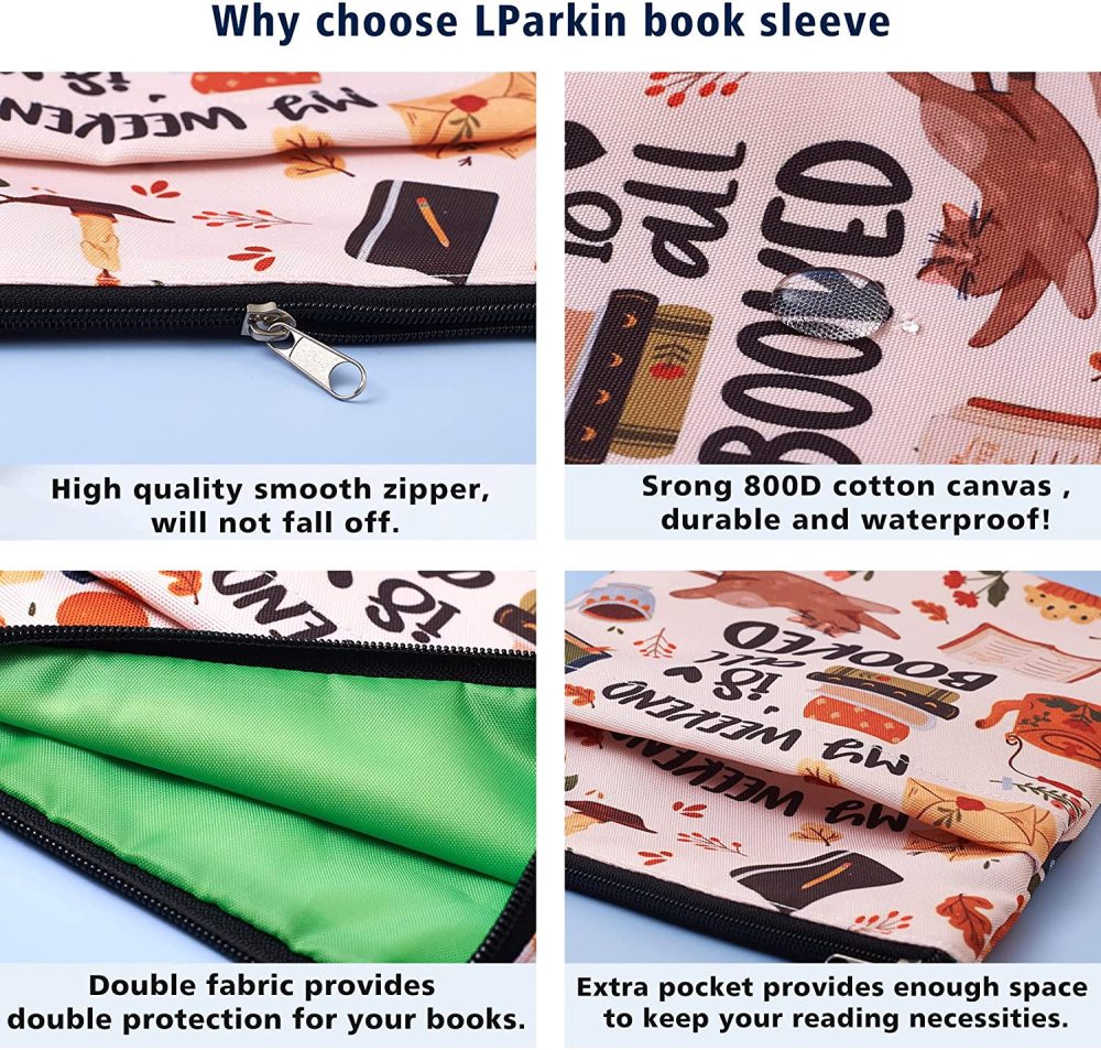 My Weekend is All Booked, Book Sleeve with Zipper and Front Pocket, Book Covers for Paperback, 11 x 8.5 Inch, Book Lovers Gifts