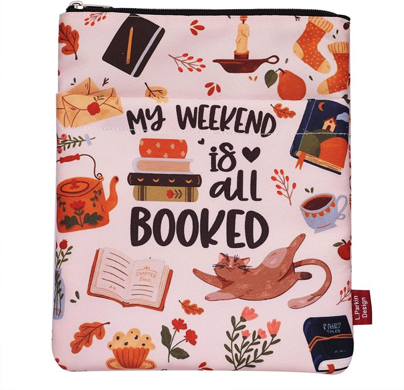 My Weekend is All Booked, Book Sleeve with Zipper and Front Pocket, Book Covers for Paperback, 11 x 8.5 Inch, Book Lovers Gifts