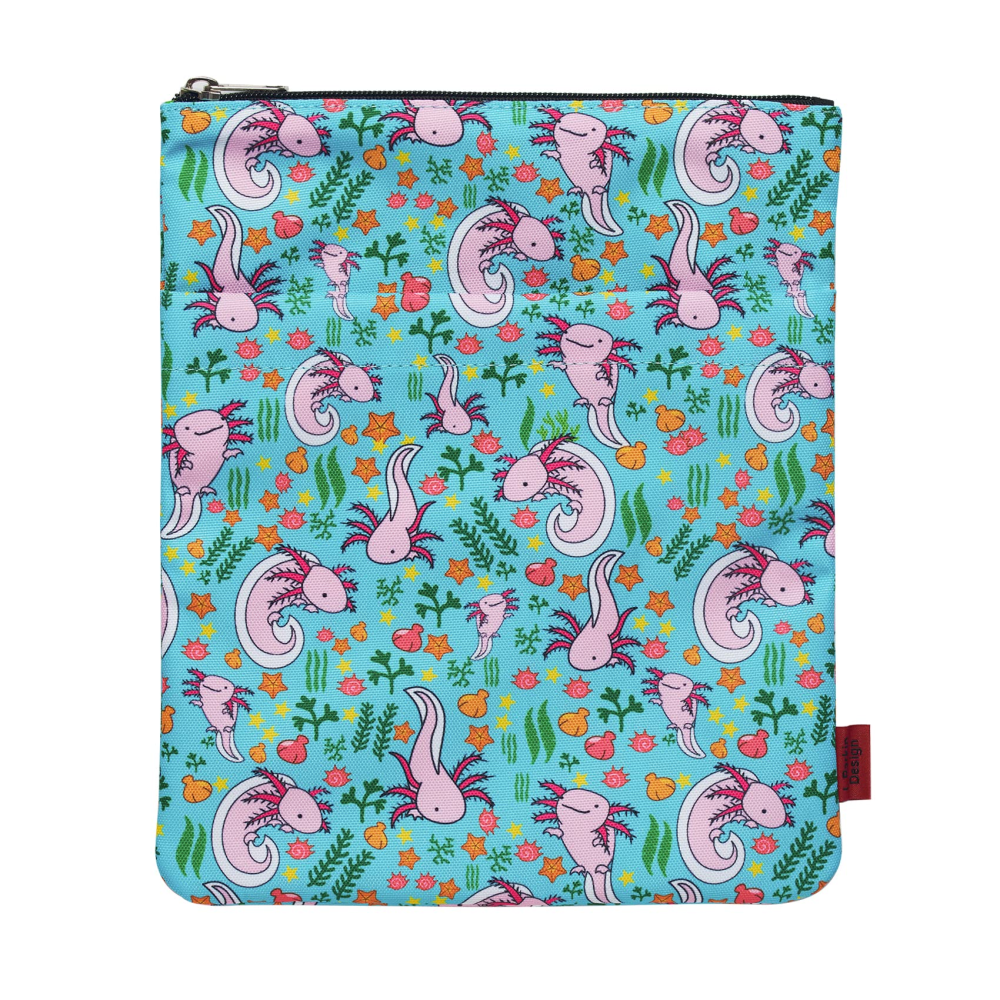 Axolotl Gifts Book Sleeve with Zipper and Front Pocket, Book Covers for Paperback, 11 x 8.5 Inch, Book Lovers Gifts