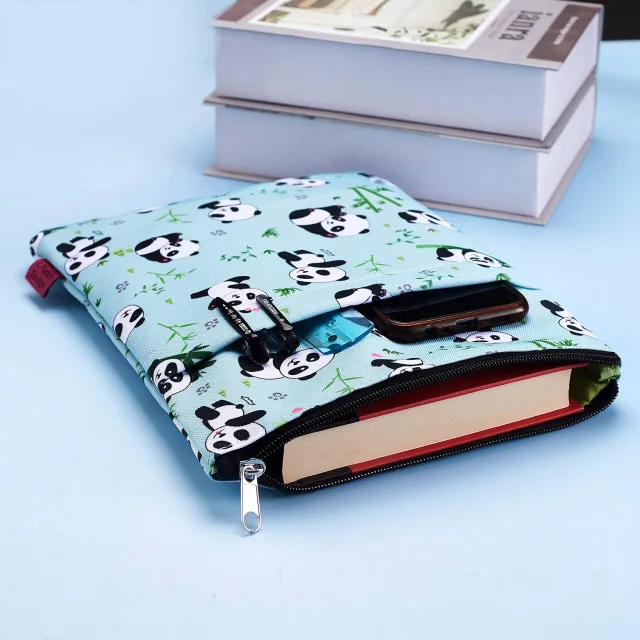 LQRI Book Sleeve With Zipper - Novel Inspired Book Protector 9x11.5 Inches