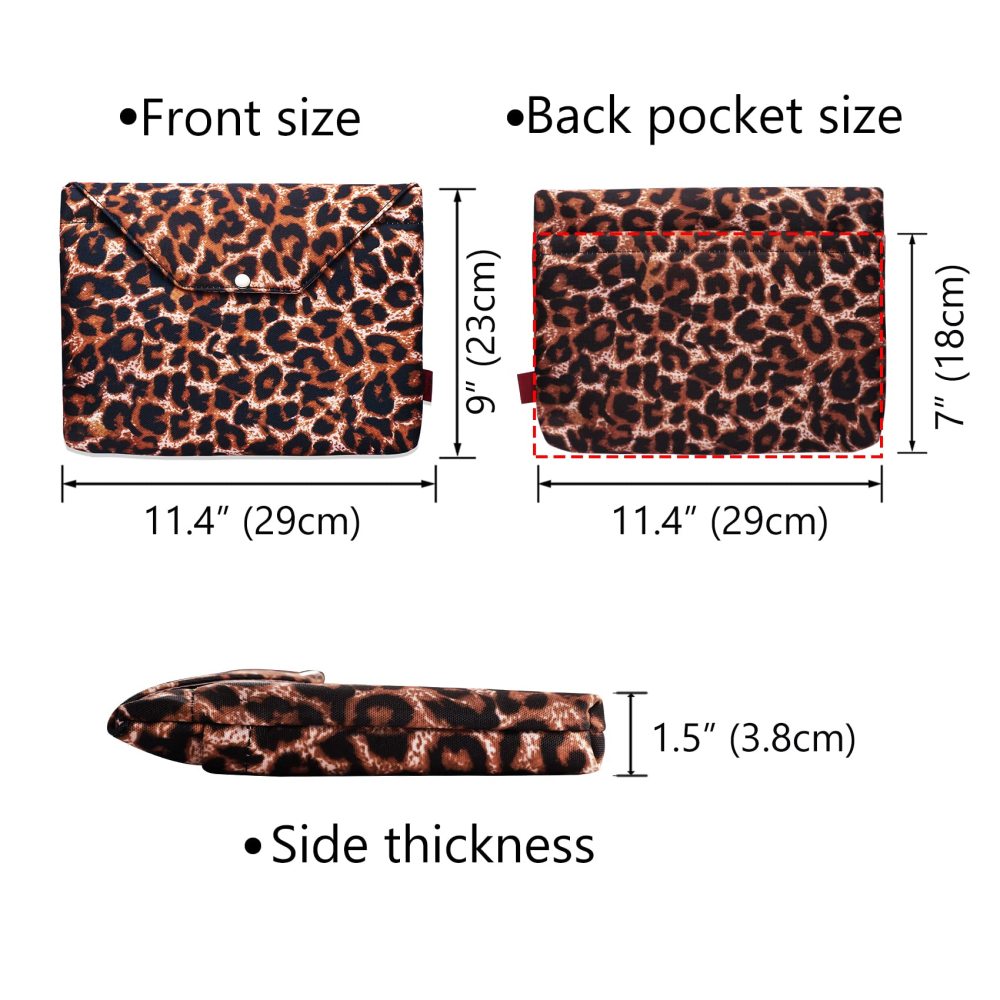 Leopard Print Book Sleeves Cheetah Print Gifts Women Book Lovers Book Protector with Zipper Padded, Book Covers for Paperback, 11.4 x 9 Inch (Brown Leopard)