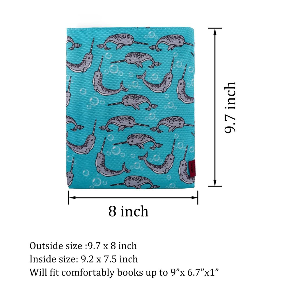 Book Sleeve Narwhal Book Cover Medium Book Sleeves Teen Gift (Medium)