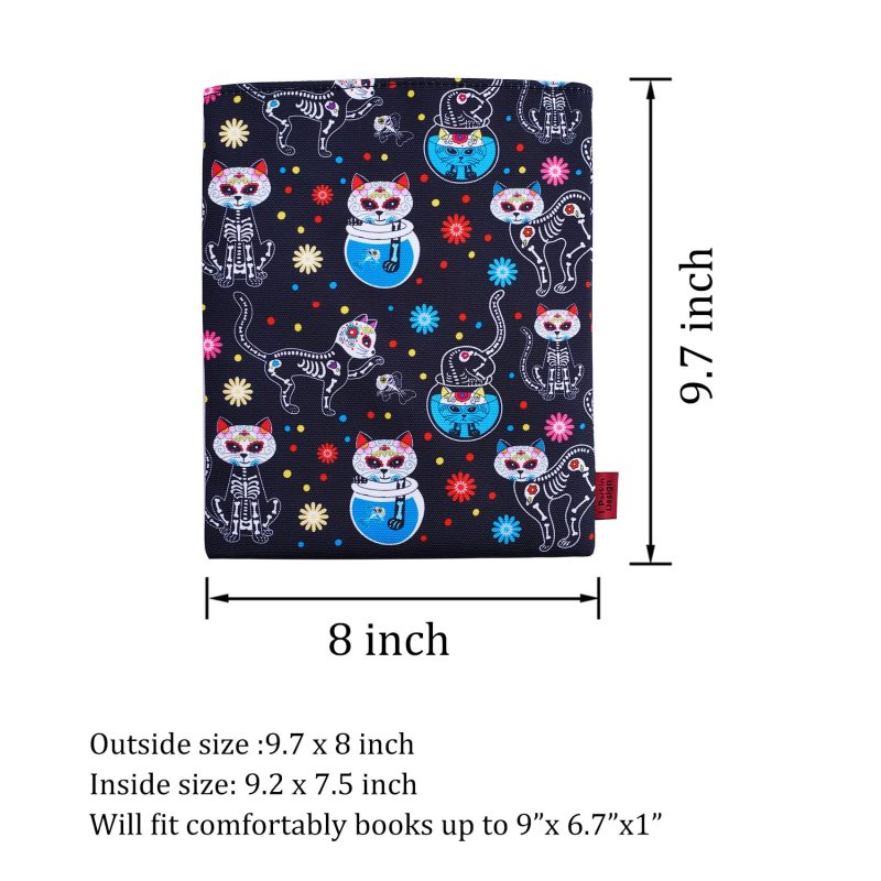 Book Sleeve Day of The Dead Cats Book Cover Medium Book Sleeves Teen Gift (Medium)