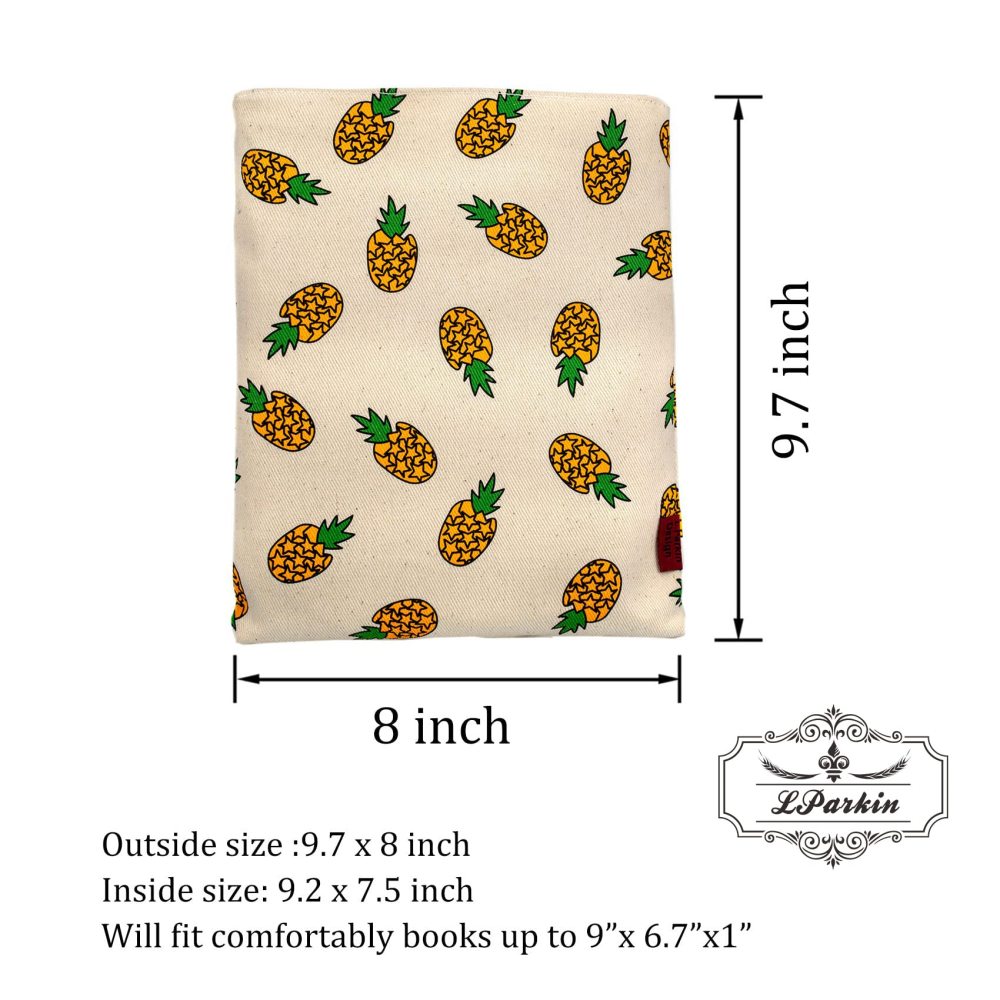 LParkin Book Sleeve Pineapple Book Cover Small Medium Book Sleeves Teen Gift (Medium)