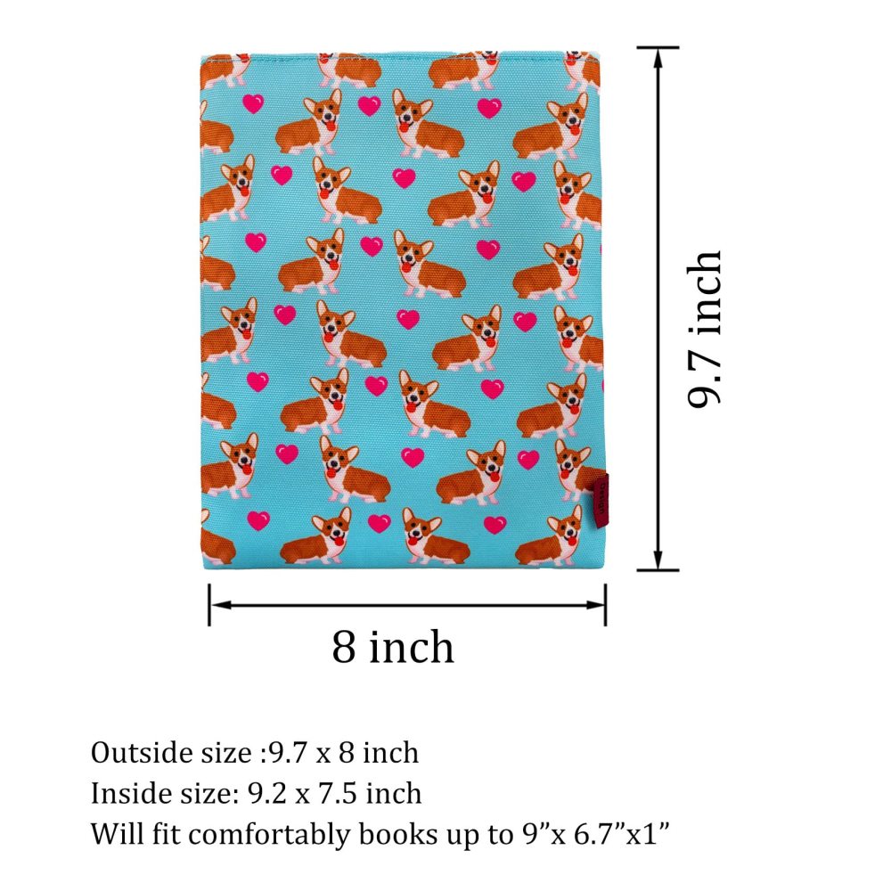 Book Sleeve Corgi Dog Book Cover Medium Book Sleeves Teen Gift (Medium)