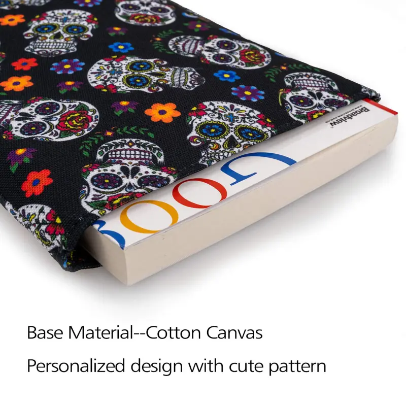 Book Sleeve Sugar Skull Book Cover Medium Book Sleeves Teen Gift (Medium)