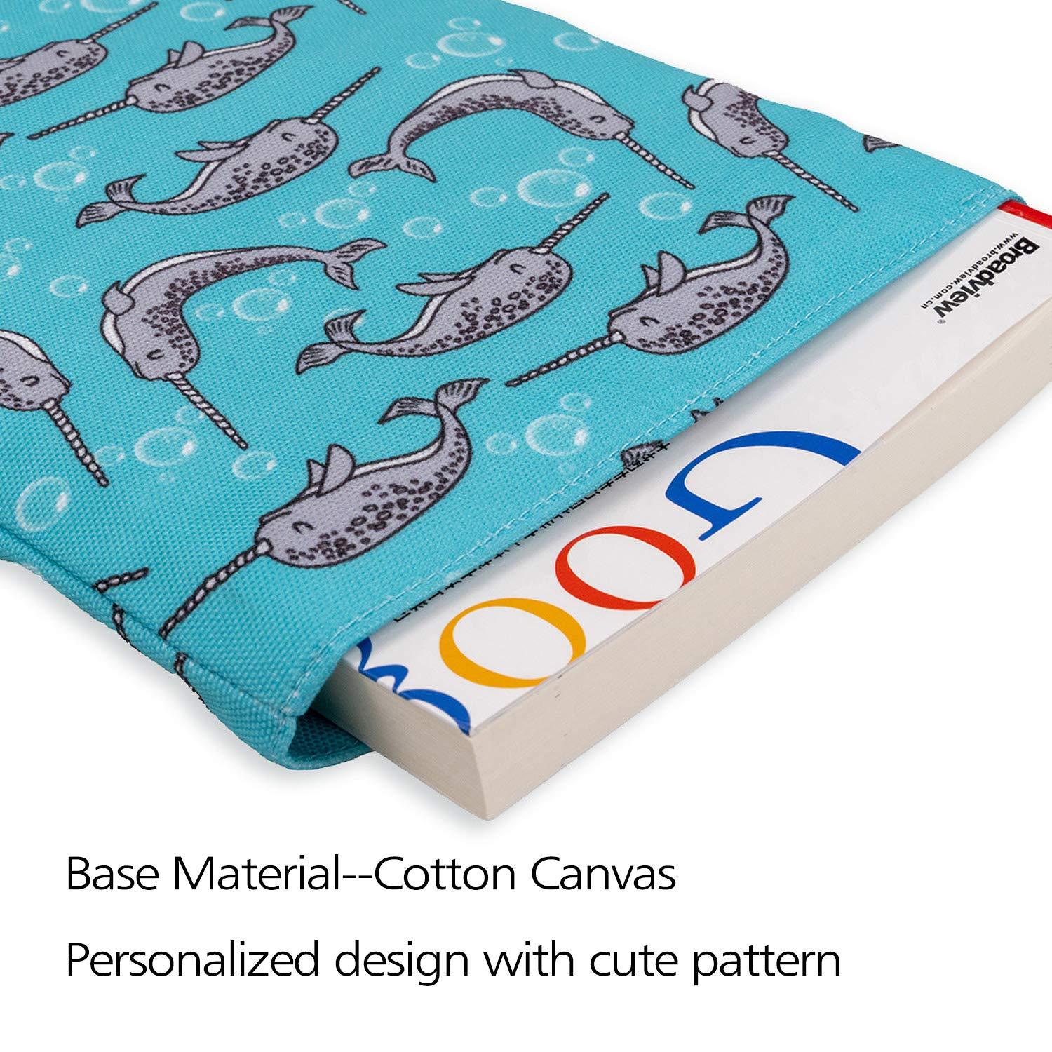 Book Sleeve Narwhal Book Cover Medium Book Sleeves Teen Gift (Medium)