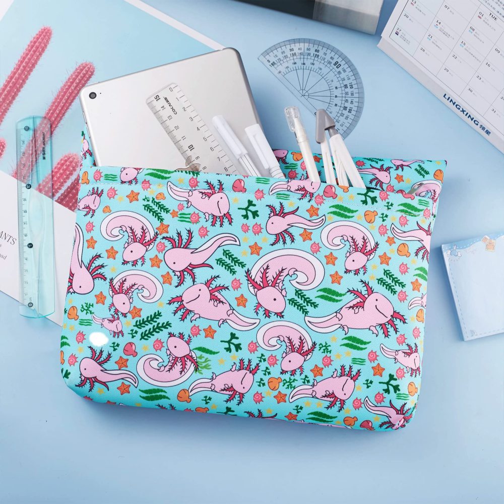 Book Sleeve for Book Lovers, Axolotl Gifts Book Protector , Book Protector Pouch, Book Sleeves with Zipper with Padded, Washable Fabric,11 Inch X 9 Inch