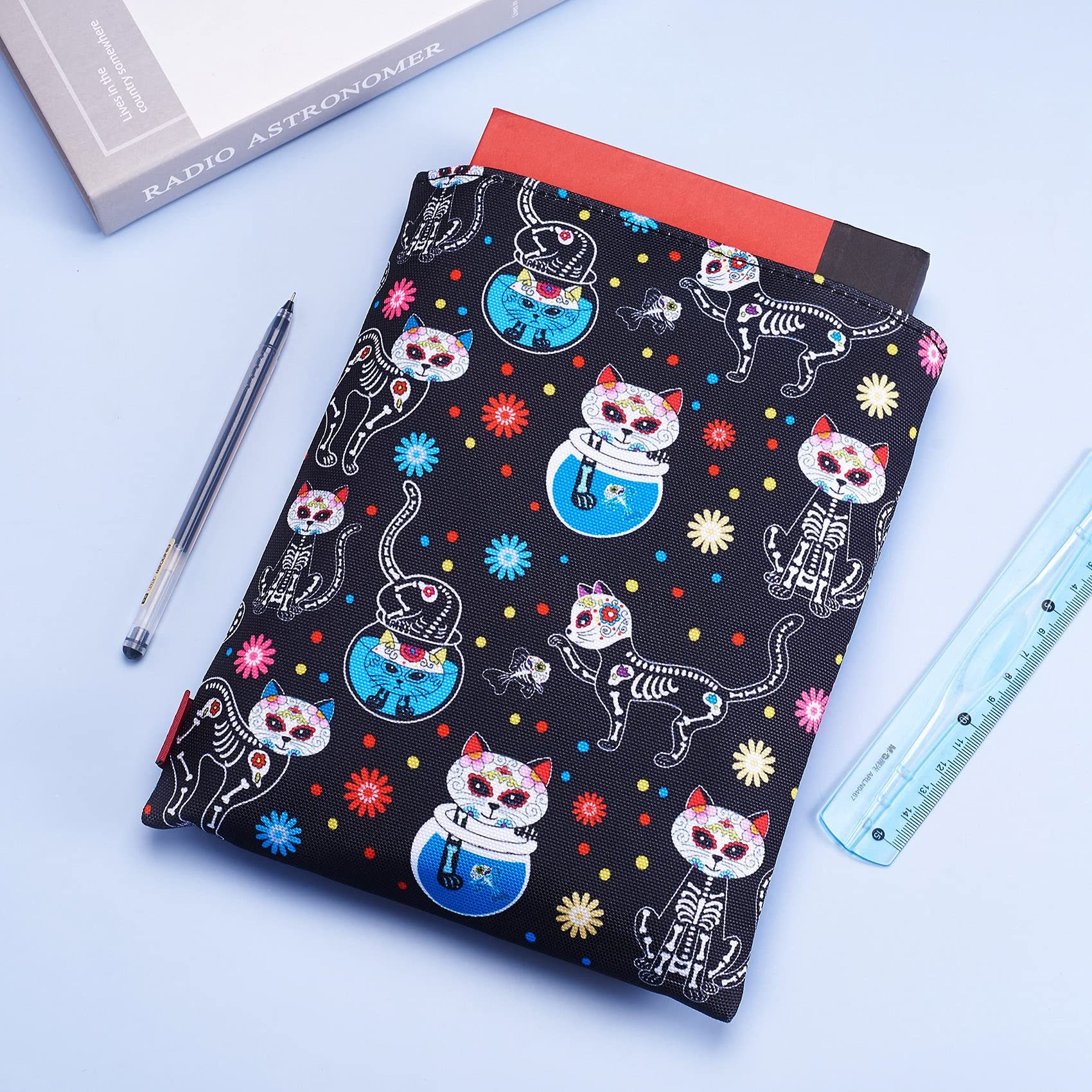 Book Sleeve Day of The Dead Cats Book Cover Medium Book Sleeves Teen Gift (Medium)