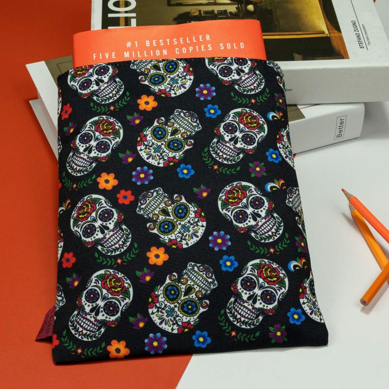 Book Sleeve Sugar Skull Book Cover Medium Book Sleeves Teen Gift (Medium)