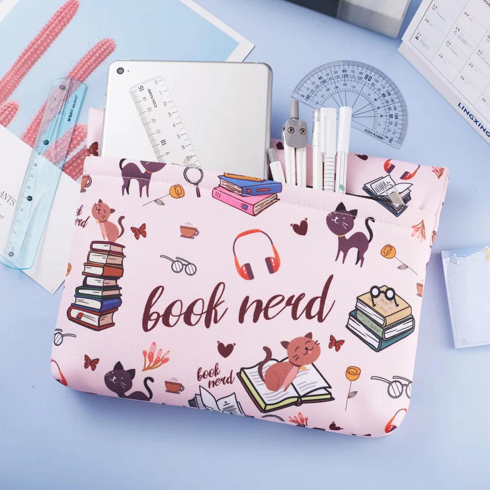 Pochette Livre LParkin – Toile 600D Rembourrée 1,2 Mm, Fermeture éclair, Lavable – Protection Livres De Poche – Cadeau Lecteur