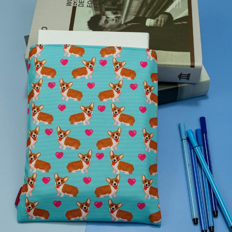 Book Sleeve Corgi Dog Book Cover Medium Book Sleeves Teen Gift (Medium)