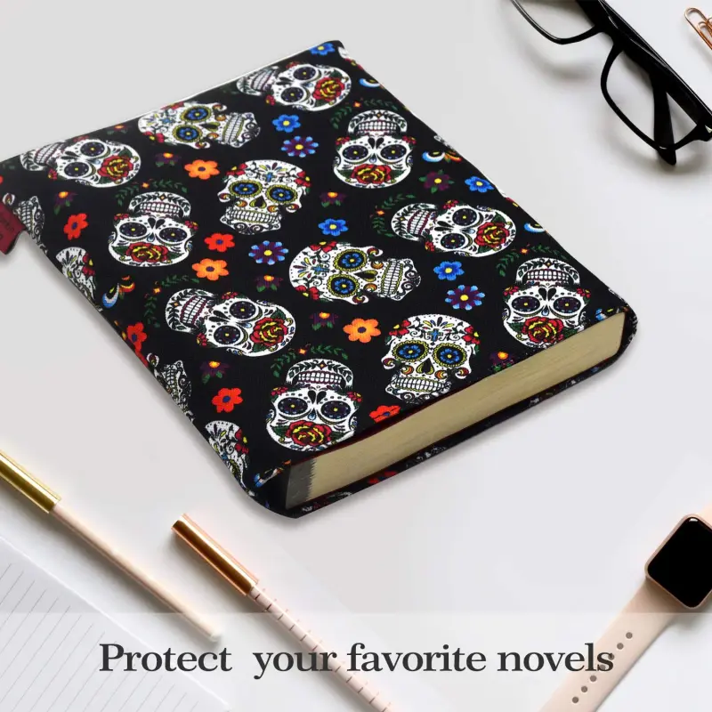 Book Sleeve Sugar Skull Book Cover Medium Book Sleeves Teen Gift (Medium)