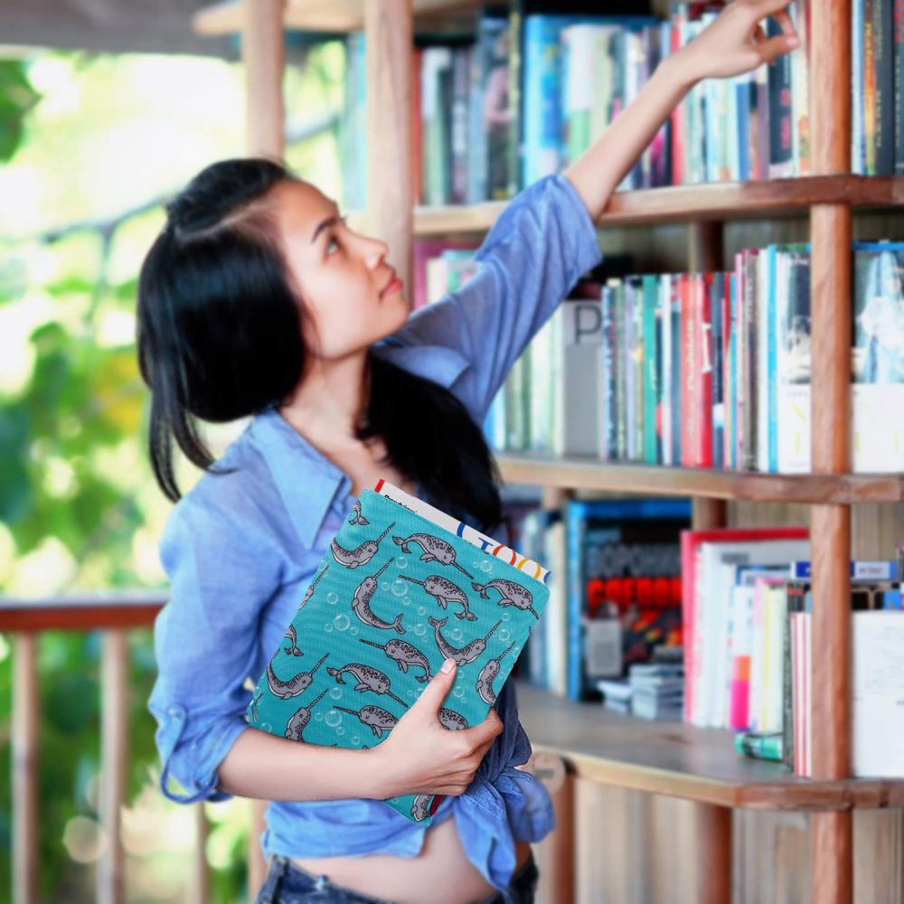 Book Sleeve Narwhal Book Cover Medium Book Sleeves Teen Gift (Medium)