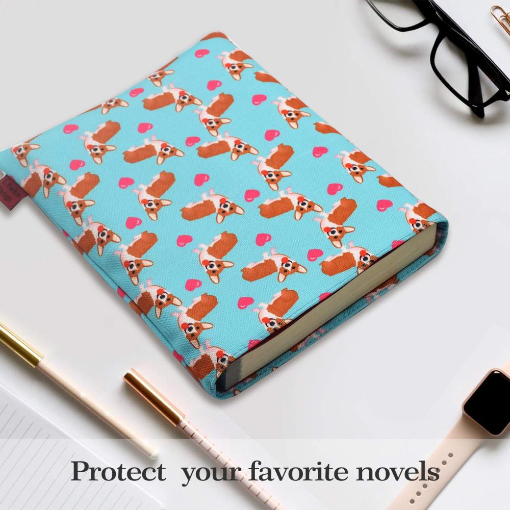 Book Sleeve Corgi Dog Book Cover Medium Book Sleeves Teen Gift (Medium)