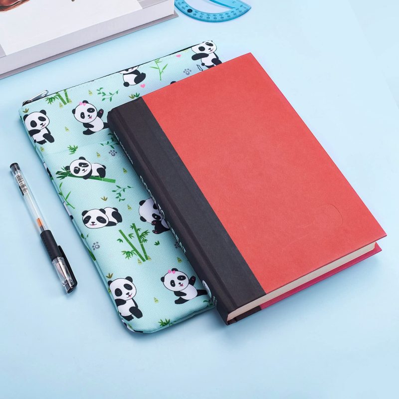 Book Sleeve Panda Book Protector, Book Covers for Paperbacks, Washable Fabric, Book Sleeves with Zipper, Medium 11 Inch X 8.7 Inch Bookish Gift