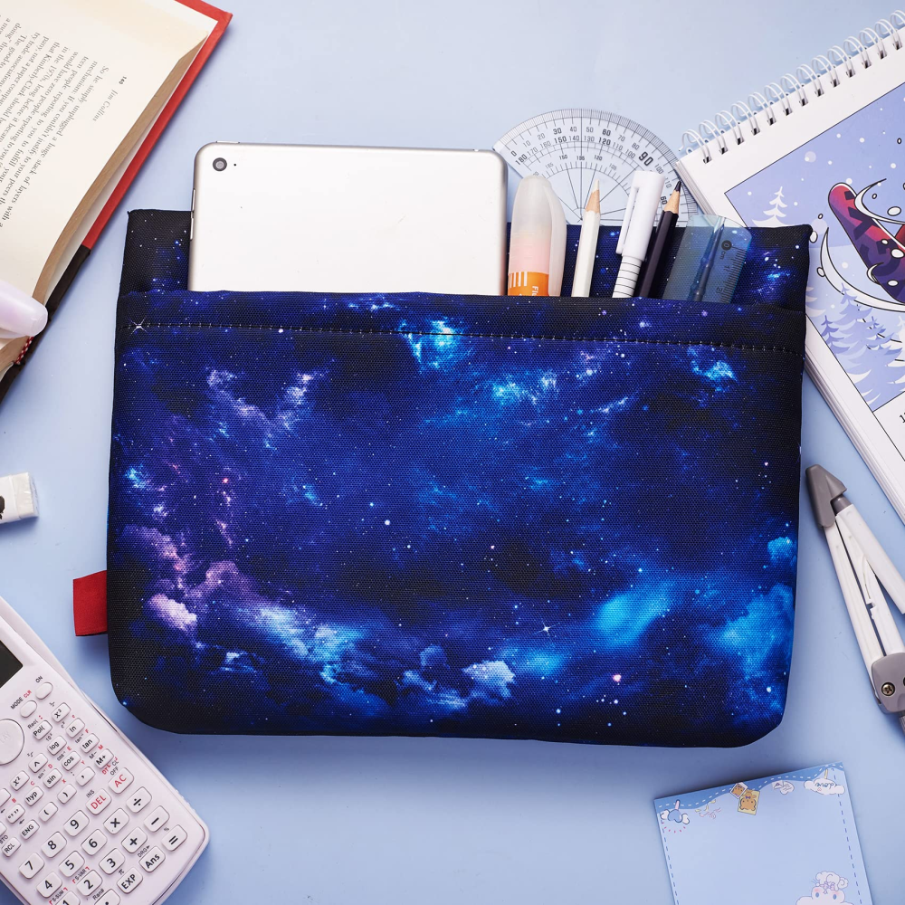 Galaxy Book Sleeve Protector Pouch Book Covers for Paperbacks, Book Sleeves with Zipper Padded, 11.4 Inch X 9 Inch (Galaxy)