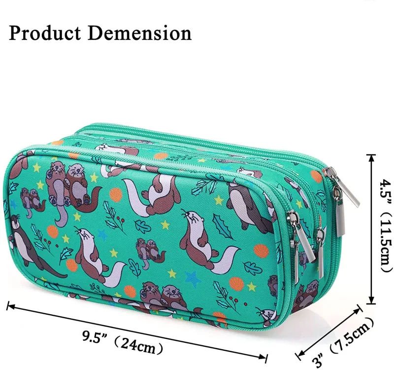 LParkin Seal Super Large Capacity Canvas Pencil Case Pen Bag Pouch Stationary Case Makeup Cosmetic Bag …