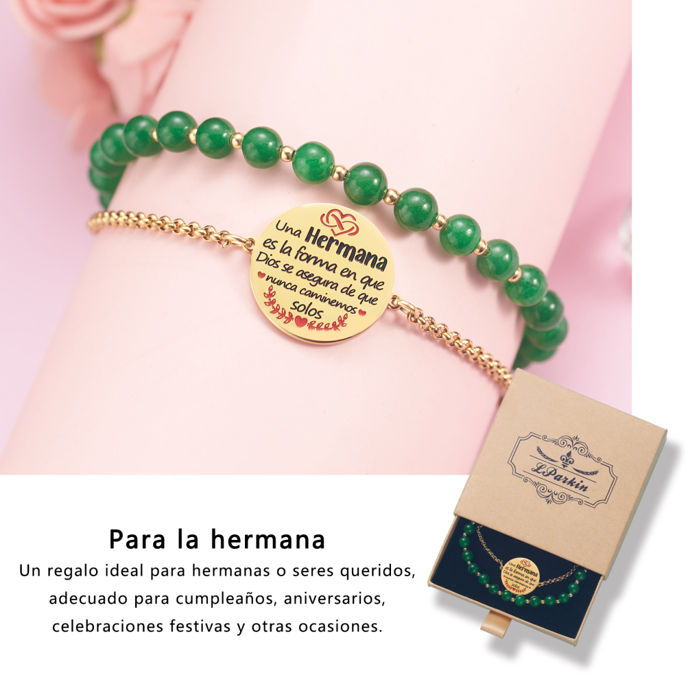 LParkin Doble Cuenta Pulsera Hermanas Regalo Hermana Mayor o Pequeña Original, Regalo Cumpleaños