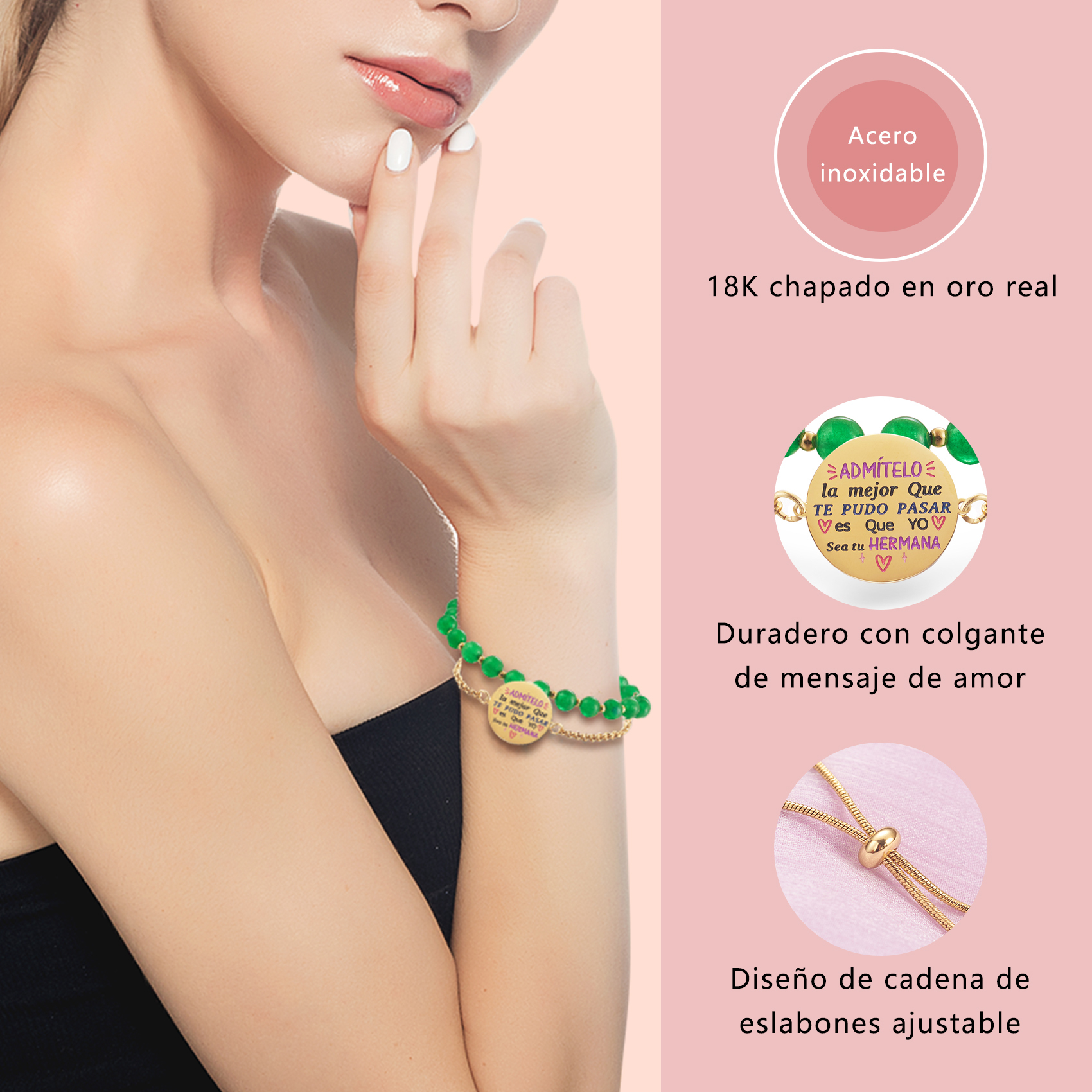 LParkin Doble Cuenta Pulsera Hermanas Regalo Hermana Mayor o Pequeña Original, Regalo Cumpleaños