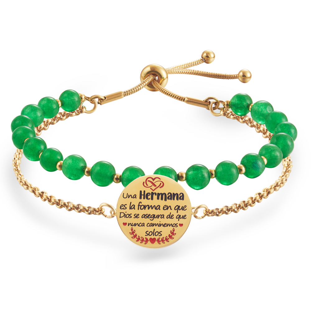 LParkin Doble Cuenta Pulsera Hermanas Regalo Hermana Mayor o Pequeña Original, Regalo Cumpleaños