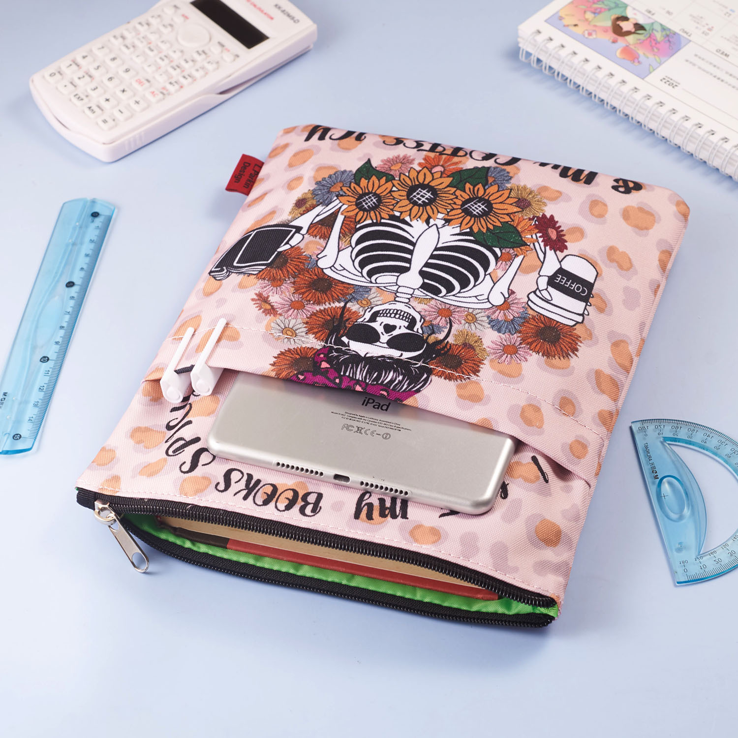 LParkin So Many Books So Little Time Death by TBR Book Covers for Readers Sleeve Gift Paperback Book Cover with Zipper