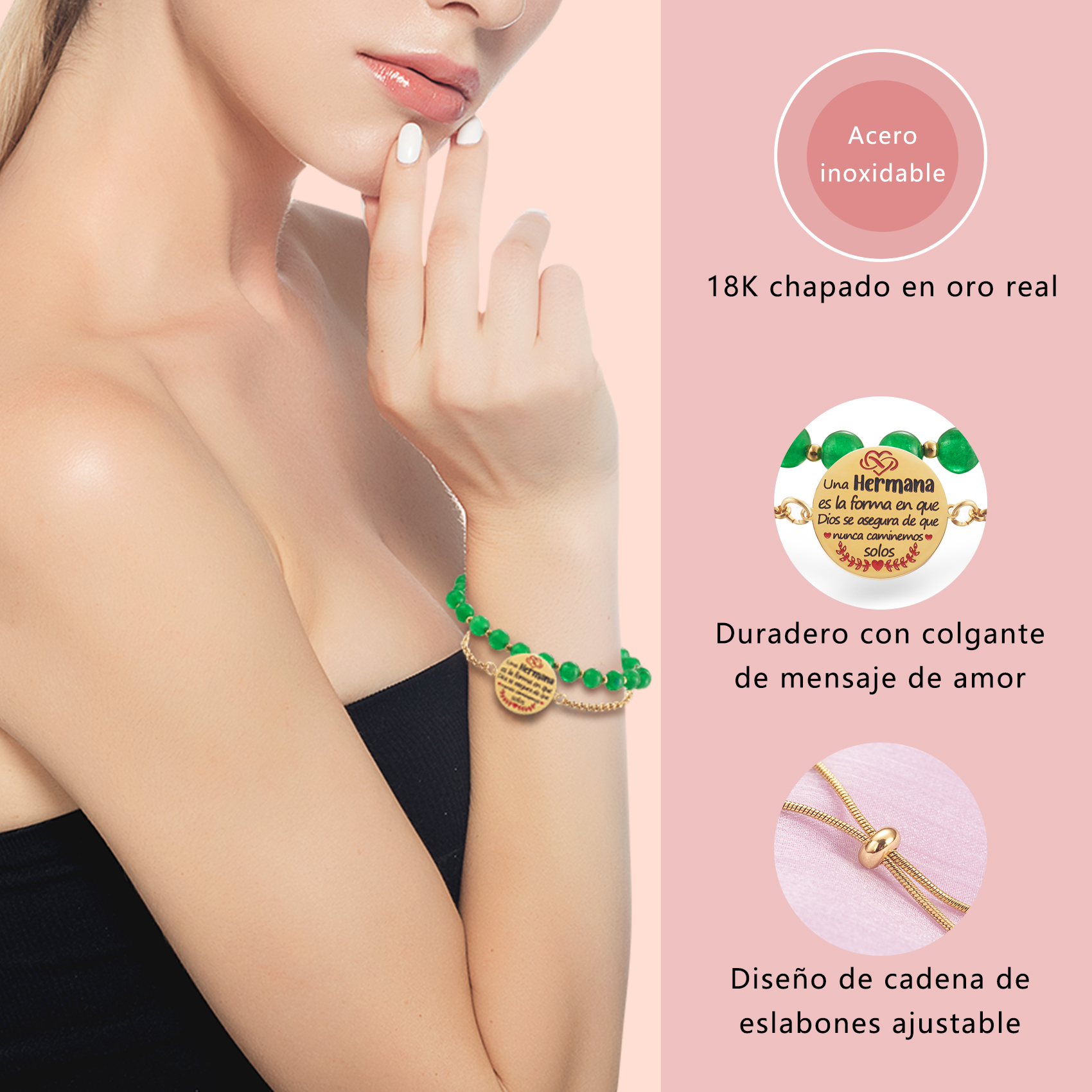 LParkin Doble Cuenta Pulsera Hermanas Regalo Hermana Mayor o Pequeña Original, Regalo Cumpleaños